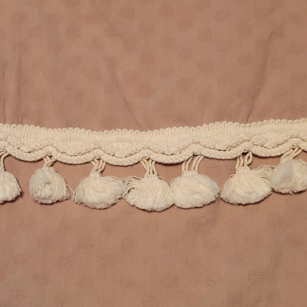 &Merci Boho Cotton Knit Tassel Tie Strap Top Women’s Large Beach Rot - Picture 6 of 8